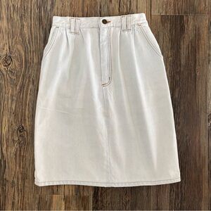 Vtg Vivaldi Jeanswear Denim Pencil Skirt Size 8 White w/Hint of Blue 80s 90s